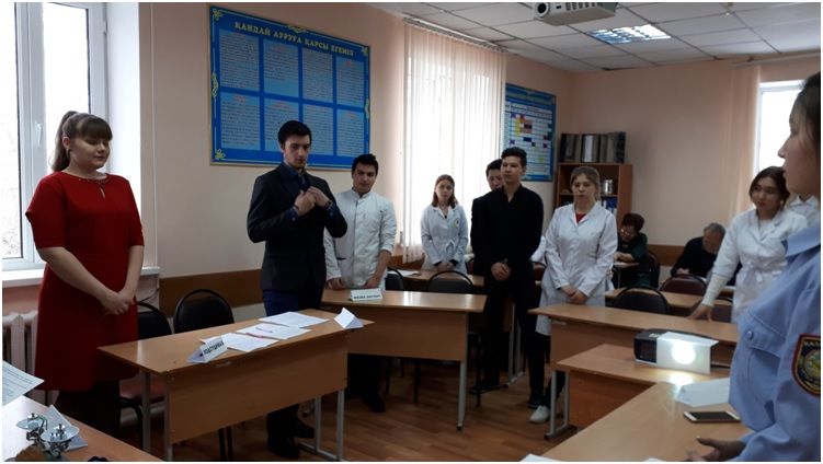  M.Sh. Fazylova teacher in the group 109 LD conducted an open lesson on the topic: "The biological effect of radioactive radiation" on the subject of biophysics.